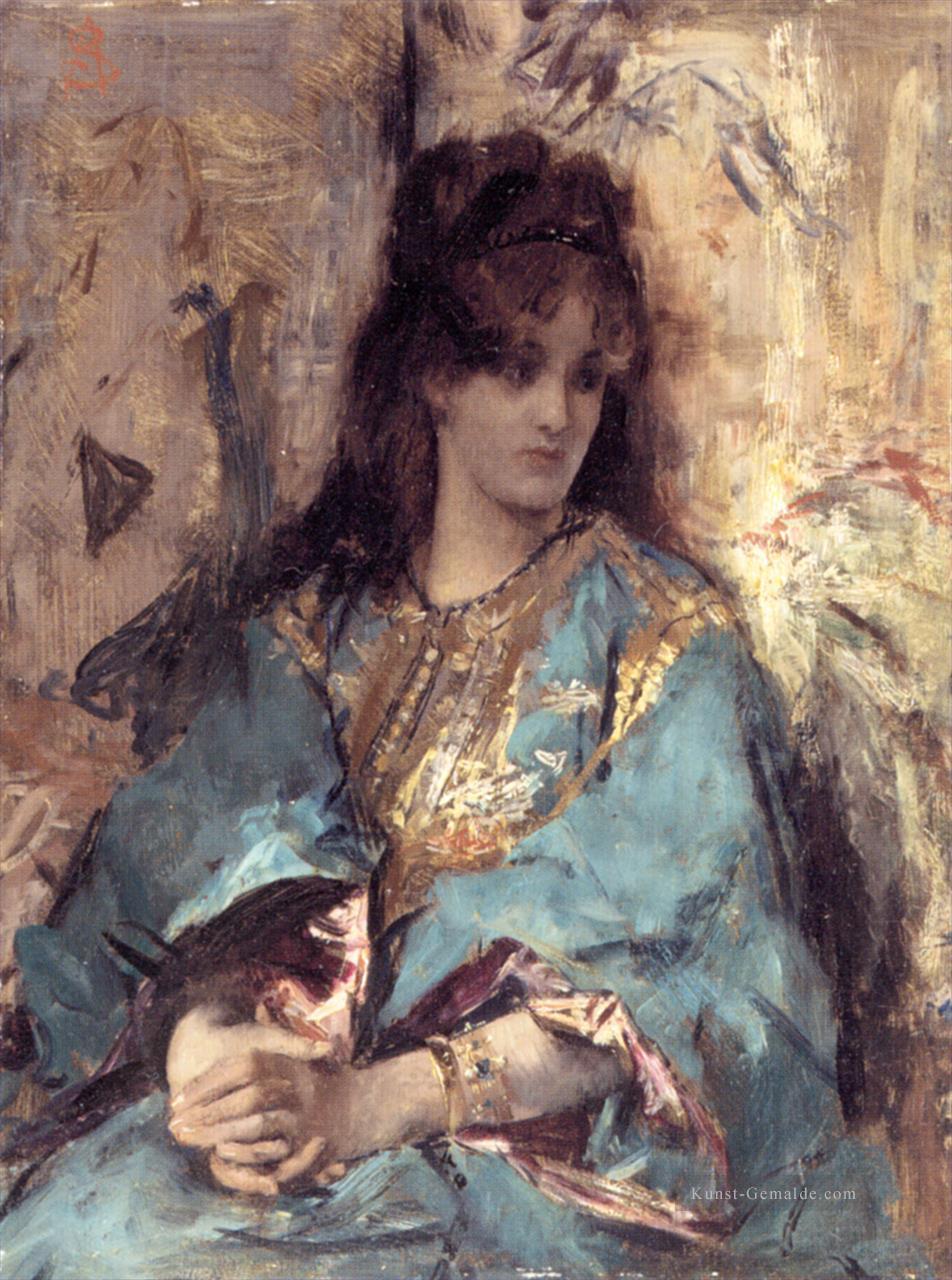 Eine Frau in orientalischen Kleid Lady belgische Maler Alfred Stevens Ölgemälde